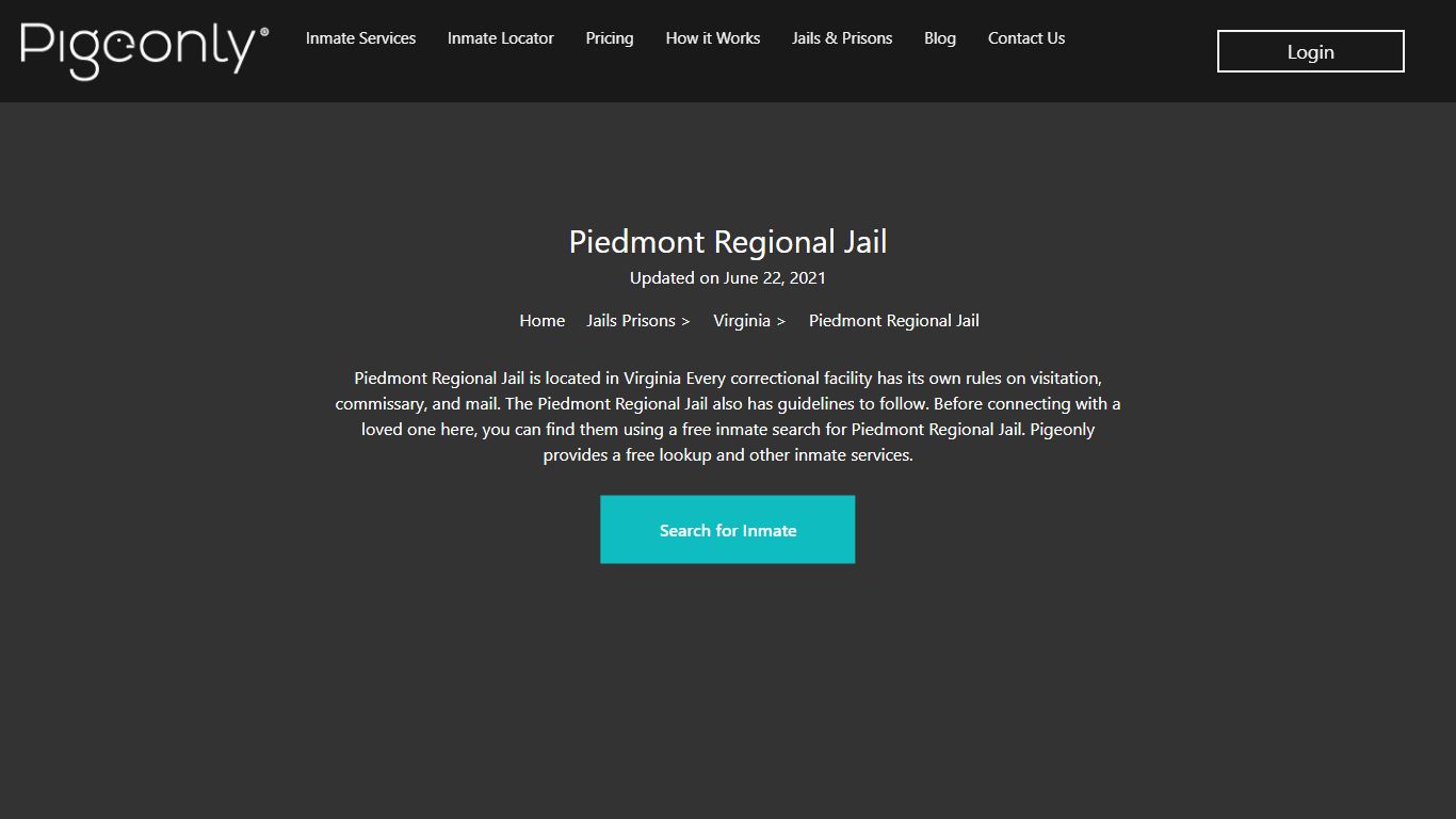 Piedmont Regional Jail Inmate Search | Virginia