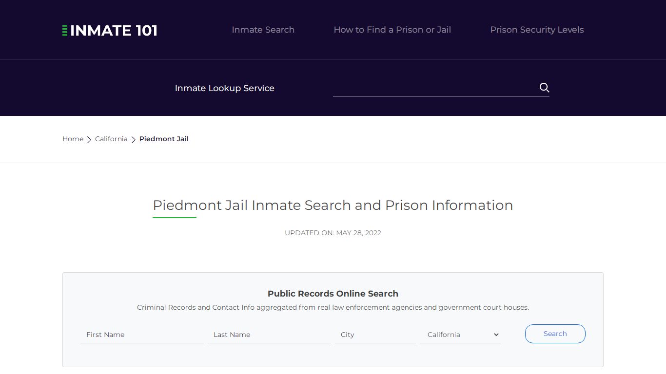 Piedmont Jail Inmate Search, Visitation, Phone no ...